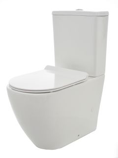 Чаша напольного унитаза AQUAme AQM1002 с крышкой-сиденьем белый глянцевый